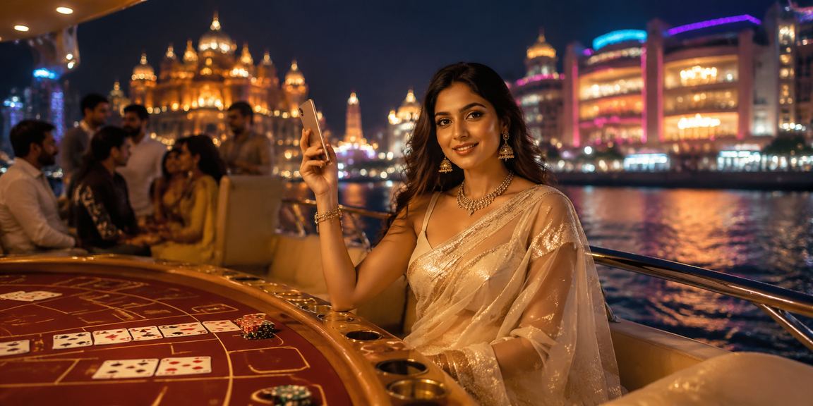 Lucknow old city night market with baccarat scene